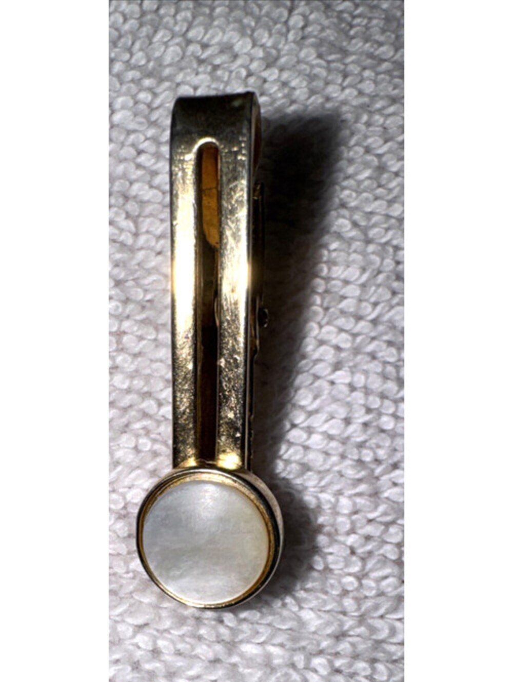 Mother Of Pearl Gold Tone Tie Clip